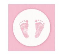 20 Serviettes Rose Pieds Bébé 33x33cm