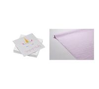 20 serviettes Wish en ouate 33x33cm 3plis + Nappe en Papier damassé Vieux Rose, 1,18m x 6m + 12 Gobelets en carton 20cl Vieux Rose