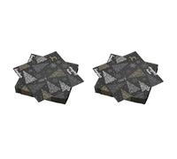 20 Serviettes Xmas Joy Noir en ouate 3plis - 33x33cm (Lot de 2)