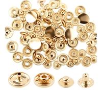 20 Set 15mm or Druckknöpfe, Druckknöpf-Kappen métal, Druckknöpfe allocation Aufnäh, Bastel ReplsatzKnopf, Bastelknöpfe rond Nähknöpfe remplacement, pour cuir, vêtements