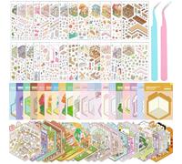 20 Sets Autocollants de Scène, 3D Stickers Scene Miniature avec 2 Pincette, Autocollants 3D House Stickers Convient aux Adultes et Enfants