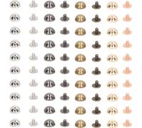 20 sets de rivets à vis, inoxydables, têtes rondes en 4 couleurs, pour la décoration de vêtements, chaussures, sacs, colliers d'animaux domestiques