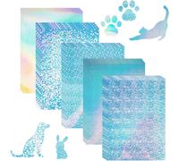 20 Sheets A4 Vinyl Holographic Sticker Paper, A4 Self-Adhesive Paper, Paper Stickers Printer, Holographic Paper For Inkjet Printers, Laser Printers, 5 Styles