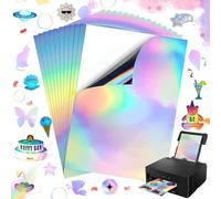 20 Sheets Of Holographic Self-Adhesive A4 Transparent Waterproof Film Rainbow Vinyl Holographic Paper For Inkjet And Laser Printers