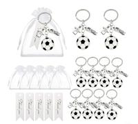 20 Soccer Keychains Set with Bags and Tags 3in(20 Pcs)