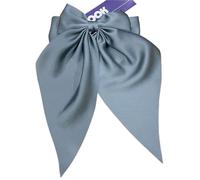 20 Solid Elegant Satin Bow Hairpin Women Girls Spring Hair Clips Headwear Ponytail Hairclips Barrettes Accessories(Blue grey)