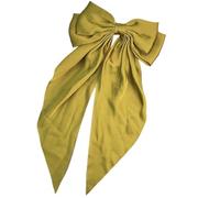 20 Solid Elegant Satin Bow Hairpin Women Girls Spring Hair Clips Headwear Ponytail Hairclips Barrettes Accessories(Ginger)