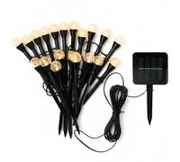 20 spots lumineux solaires scintillants FESTY PICK 6m à piquer balisage allée LED blanc chaud