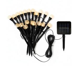 20 spots lumineux solaires scintillants FESTY PICK 6m à piquer balisage allée LED blanc chaud