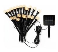 20 spots lumineux solaires scintillants FESTY PICK 6m à piquer balisage allée LED blanc chaud