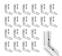 20 Stück Innenwinkelverbinder für Aluprofil 20x20 avec 40 Vis M5, Équerres L-Forme à 90° pour Assemblages Stables, Idéal pour Projets de Bricolage et Structures en Aluminium