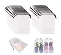 20 StüCk Schuhsack Reise Wasserabweisend Schuhtasche Schuhsack Reise Transparente Schuhtasche Mit Zugband Tragbare Schuhaufbewahrungstasche/FüR MäNner Und Frauen Den TäGlichen Und Reisegebrauch