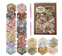 20 Sujets Différent Autocollants de Scène mit 2 Pince Épiler | Stickers 3D DIY Sticker Book Soulage le Stress, Cosy Stickers pour Enfants et Adultes (Bleu)