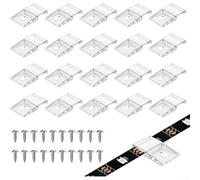 20 supports de bande lumineuse transparents avec dos autocollant et vis pour le montage compatible avec les bandes lumineuses de 10 mm de large, y compris les options étanches IP65