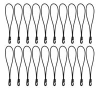 20 tendeurs caoutchouc 10 cm crochets élastiques sandows mini format Ø4 mm idéal bagages/camping - noir .