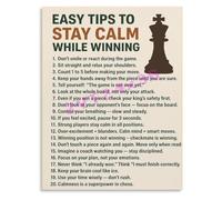 20 Tips To Stay Calm During Chess Match Poster for Competitive Player Mindset Wall Art(Unframed,12x18inch(30x45cm))