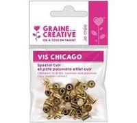 20 vis Chicago dorées - attaches cuir 10 mm x Ø 9,5 mm Doré G