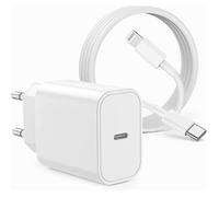 20 W Chargeur USB-C avec câble 2 m, adaptateur secteur Type-C pour Apple iPhone 14 Plus/13 Pro Max/12 Mini/11 Pro/XR/XS/SE/8/7/6s