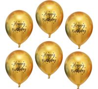 20 X 12" Happy Birthday Metallic Latex Balloons