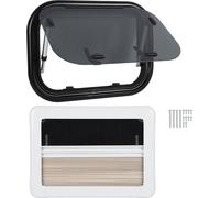 20 x 12 pouces fenêtre RV Verre tempéré résistant aux UV avec barre de support et rideau pare-soleil pour camper caravane remorque