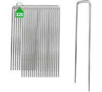 20 x 200mm x 25mm x 4mm Rust Proof Ground Anchor for Garden Nonwoven Fabric Weed Tent Pegs Camping