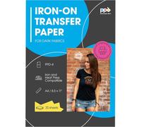 20 X A4 Papier Transfert Tee-Shirt/Textiles Noirs Ou Foncés, Personnalisable, Thermocollant, Impression Jet D'Encre -4-20