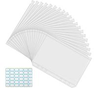20 X A5 Budget Binder Pockets,A5 Plastic Wallets,Budget Envelopes,6 Holes,Zipped Document Pouch,A5 Pouch Binder Pockets For Documents,Cash,Credit Cards