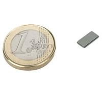 20 x Aimant rectangulaire Bloc magnétique 10 x 5 x 1mm Néodyme N52, Nickelé - force 0,6 kg - 20 pièces
