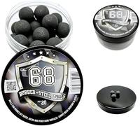 20 x Hard Mix Rubber Steel Balls for Home and Self Defense Pistols in .68 Cal. Billes Caoutchouc-Acier de Calibre 68