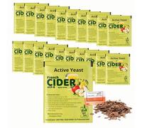 20 x Levure de Cidre Français 8g/25L + Copeaux de Chêne Français 20g - Levure pour la fermentation du cidre, Levure pour pomme et poire, Levure de vin