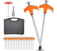 20 X Metal Screw Tent Pegs,20 Cm With Thread,Heavy Duty Camping Pegs,Anchor,Tent Stake For Camping And Outdoors