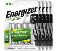 20 X Piles Rechargeables AA Energizer Universelles 1300 mAh Accu NiMh Pack De 4