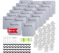 20 x Self-Adhesive Photo Brackets without Drilling Adhesive Surface 1.5 kg (Silver)