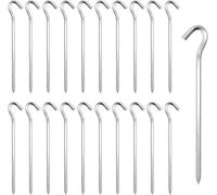 20 x Silver Tent Pegs, Fixing Pegs, Tent Pegs, Ground Anchor for Camping Tent, Gardening, Galvanised Steel
