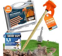 20 X Steel Tent Pegs-Screw On Pegs-Stable And Storm-Resistant Ground Pegs For Camping-Ideal For Soft To Hard Ground Ground Ground Screws With Box Of 20
