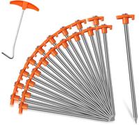 20 X Steel Tent Pegs,Stable Tent Pegs,Anti-Rust Ground Pegs,Rock Pegs For Camping And Outdoor,Camping Pegs For Hard Surface,Turf