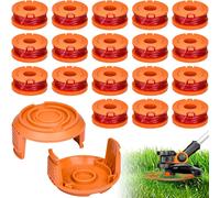 20 x Strimmer Spool Replacement Spools-Works with Worx All Strimmers-20V-Diameter 1.65mm-Length 3m-With 18 Wires and 2 Cap Covers