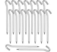20 X Tent Pegs,Anchor Pegs,Ground Pegs,For Tent Pegs,Camping,Gardening,Galvanised Steel,Silver