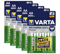 20 X Varta AA 2600mAh Piles Rechargeables Ni-MH 1.2V HR6 Stilo Power Accu