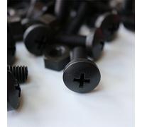 20 x Vis à tête cylindrique Polypropylène Noires (PP) Ecrous et boulons en plastique, M8 x 20mm, Rondelles