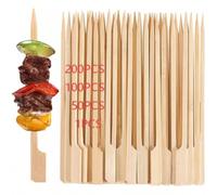 200/100/50/1 pièce (3,54"/4,72"/5,9"/7,87"/11,81" de long) Brochettes en bambou, bâtons de barbecue, brochettes pour aliments grillés, bâtons de tanghulu, également convenant pour le barbecue en plein