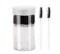 200/100/50/10 pièces Set Brosse à cils, Brosse à mascara à cils (avec boîte de rangement), Brosse à sourcils jetable flexible, Brosse à extension de cils, Brosse à sourcils, Brosse à huile de ricin (N