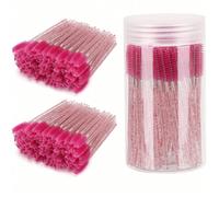 200/100/50/10 pièces Set Brosse à cils, Brosse à mascara à cils (avec boîte de rangement), Brosse à sourcils jetable flexible, Brosse à extension de cils, Brosse à sourcils, Brosse à huile de ricin (r