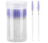 200/100/50/10 pièces Set Brosse à cils, Brosse à mascara, Brosse à sourcils jetable flexible, Brosse à extension de cils, Brosse à sourcils, Brosse à huile de ricin (Lavande Pourpre), Cadeaux Polyeste