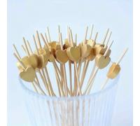 200/100/50/20 pièces Brochettes en bambou en forme de cœur, piques à fruits, amuse-gueules, gâteaux, desserts, convient pour les anniversaires, les mariages, les fêtes, la maison, les restaurants, les
