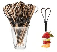200/100/50/20 pièces/set Ciseaux Piques à fruits, Brochettes en bambou, Piques de gâteau et de collation détaillés, Convient pour les fêtes, les anniversaires, les mariages, l'extérieur, les fournitur