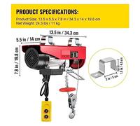 200-1200Kg palan électrique grue de levage câble palan treuil for bateau voiture Garage ascenseur avec filaire télécommande poussoir(300kg)