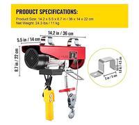 200-1200Kg palan électrique grue de levage câble palan treuil for bateau voiture Garage ascenseur avec filaire télécommande poussoir(200kg)