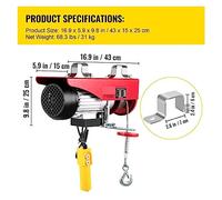 200-1200Kg palan électrique grue de levage câble palan treuil for bateau voiture Garage ascenseur avec filaire télécommande poussoir(900kg)