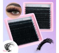 200/180/160 pièces Faux cils en grappe de luxe 8D moelleux - Extensions de cils de longueur mixte 14-20 mm, faux cils épais réutilisables à courbure D russe de 0,07 mm, convient aux débutants, au maqu
